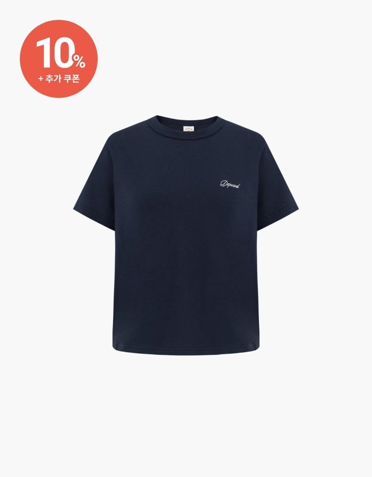 [예약배송 4/5] [10% 할인+10% 쿠폰]logo standard t-shirt - navy