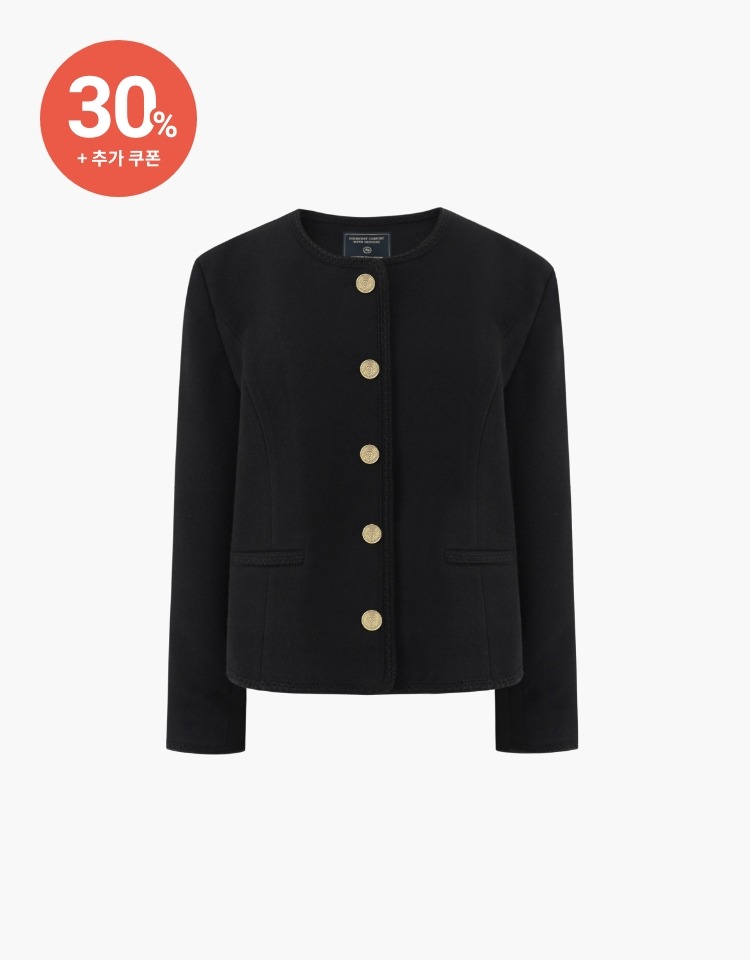 [30% 할인+10% 쿠폰]wool blend tweed jacket - black
