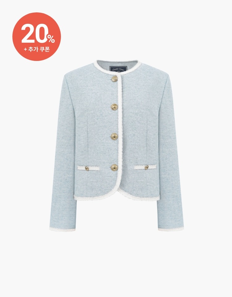 [예약배송 3/13] [20% 할인+10% 쿠폰]classic tweed jacket - blue