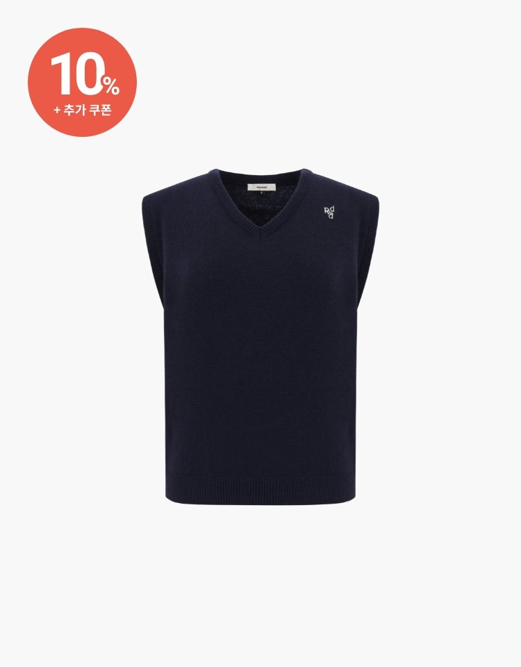 [10% 할인+10% 쿠폰]symbol logo knit vest - navy
