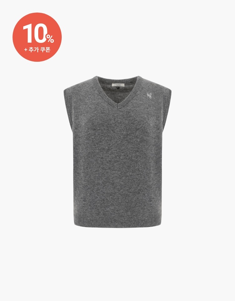 [10% 할인+10% 쿠폰]symbol logo knit vest - charcoal
