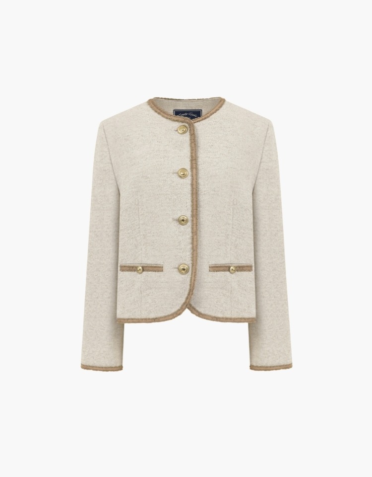 [예약배송 3/13]classic tweed jacket - beige