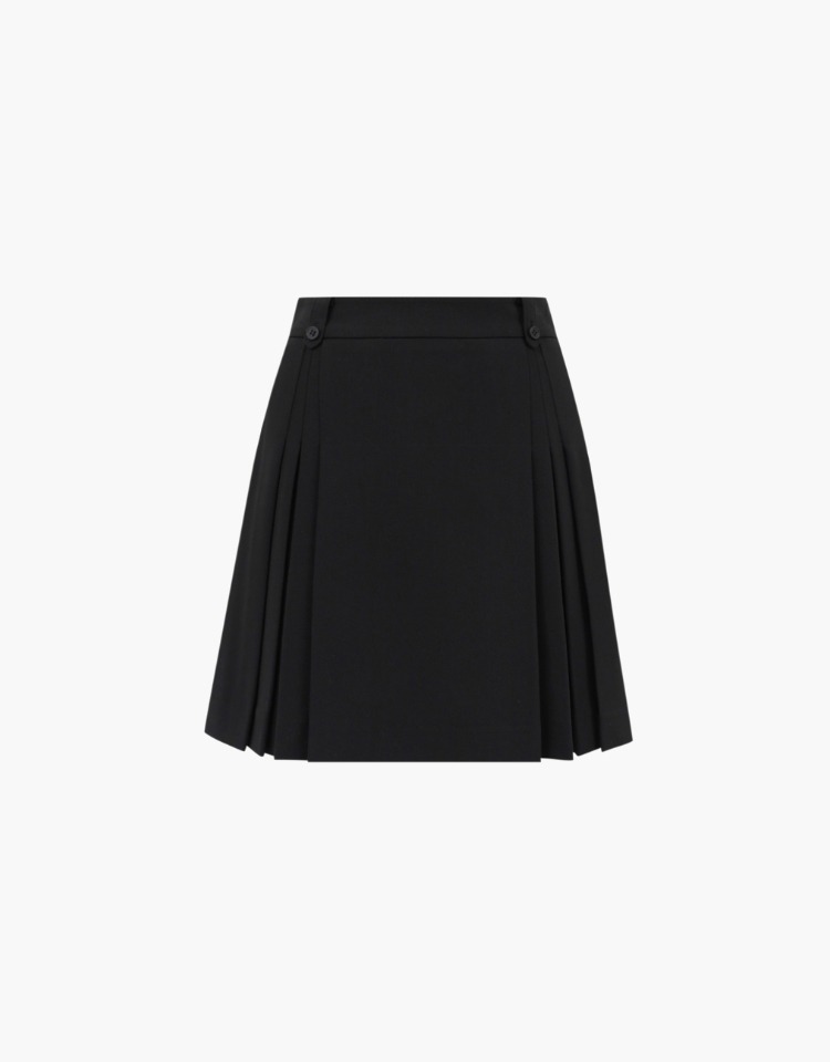 a line pleats skirt - black