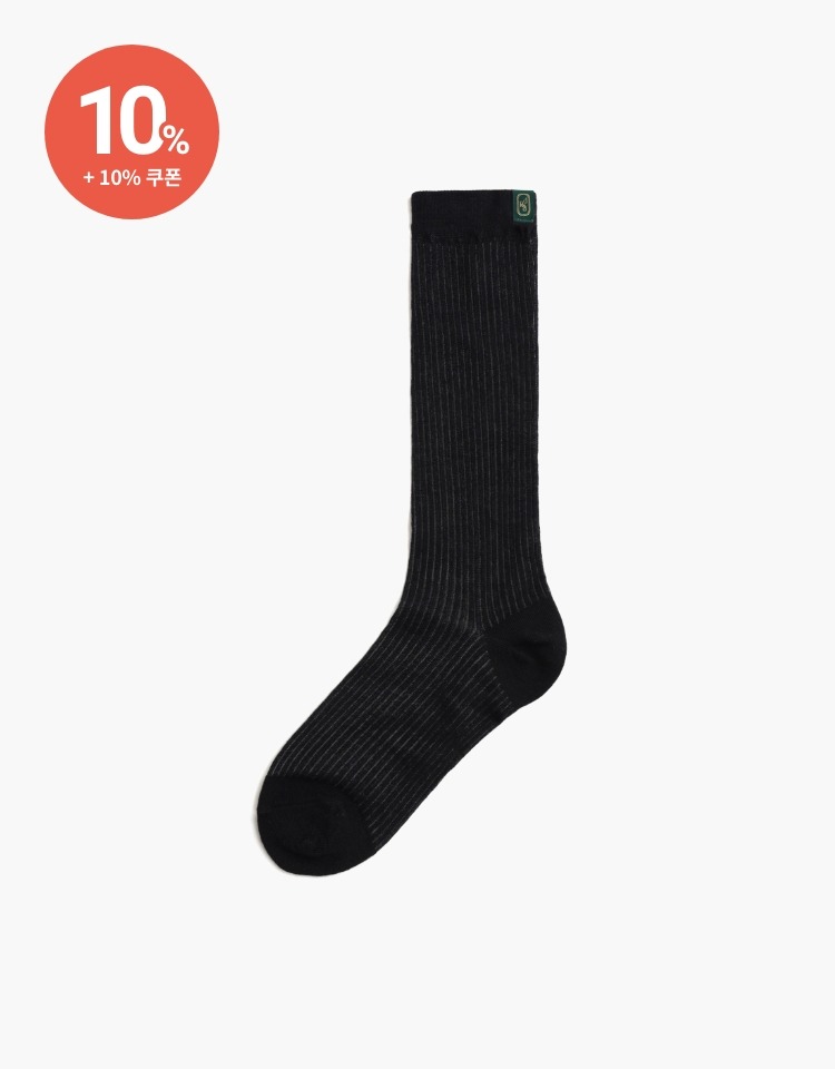 mono label point socks - black
