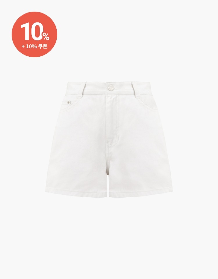 [예약배송 4/30]half denim pants - white