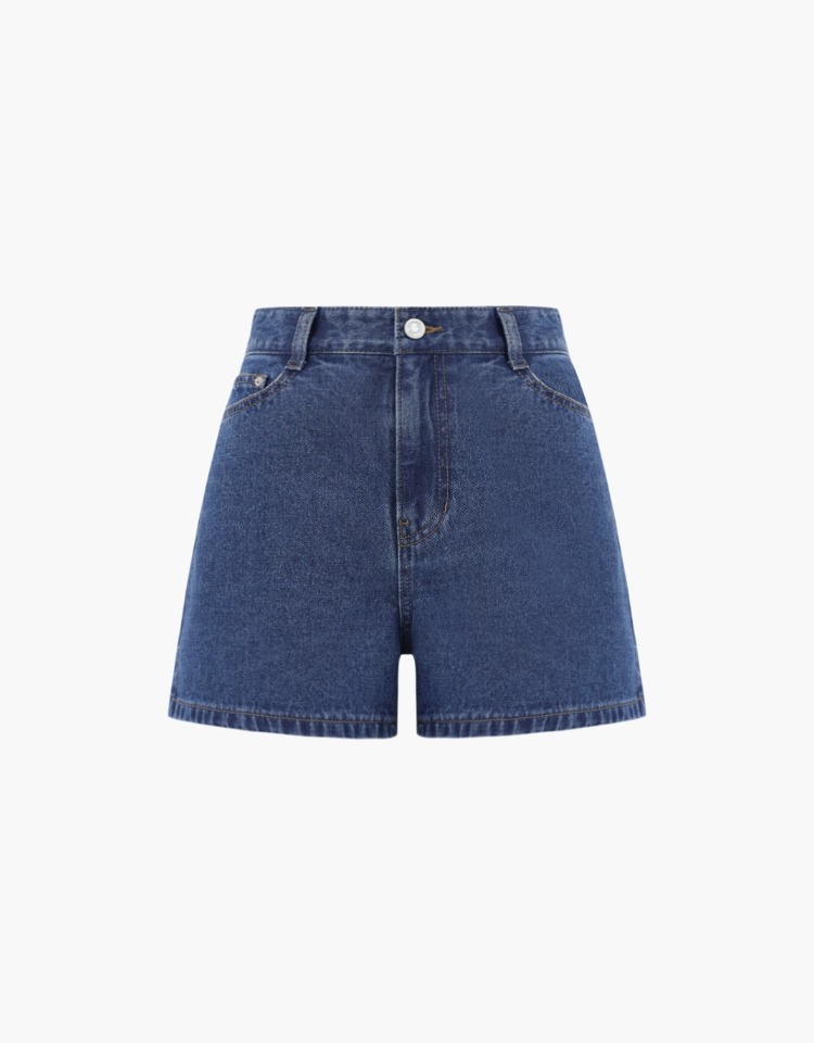 [나연 PICK]half denim pants - medium blue