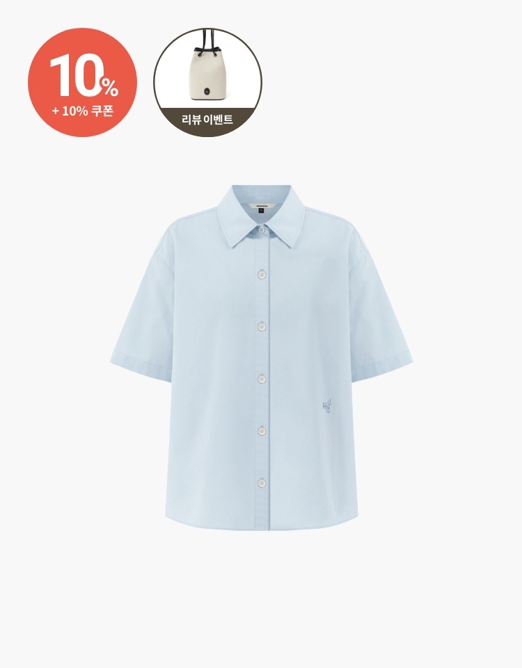 half sleeve overfit shirt - sky blue