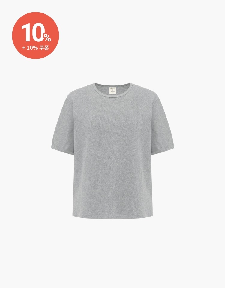 rib semi slimfit t-shirt - gray