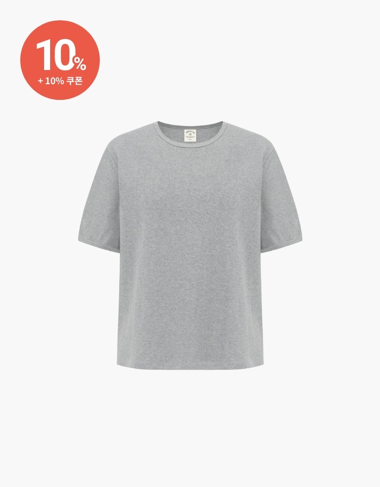 rib semi slimfit t-shirt - gray