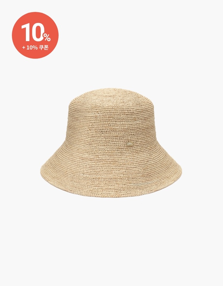 [10% 할인+10% 쿠폰]handmade raffia hat - natural